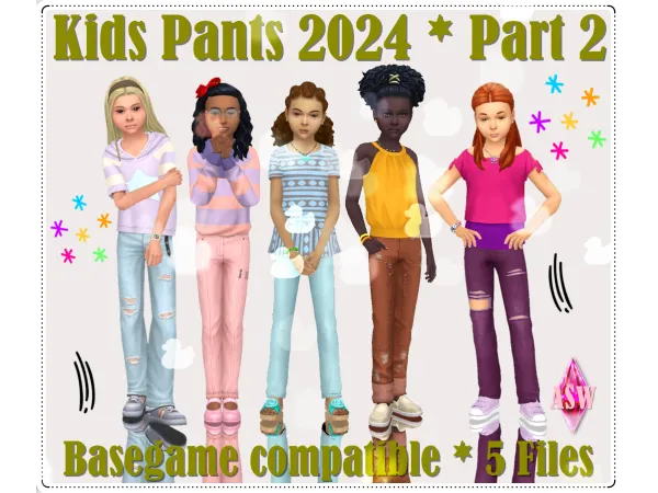 Maxis Match Kids Pants 2024 Part 2 by AnnettsSims4Welt - The Sims 4 Custom Content