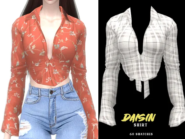 Alpha Daisin Shirt - The Sims 4 Custom Content