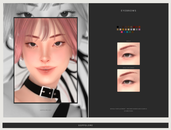 Alpha GPME GOLD Eyebrows Default Replacement 08MedMedSparseArchSubtle by simsfinds - The Sims 4 Custom Content