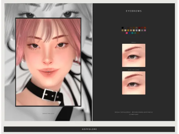 Alpha GPME GOLD Eyebrows Default Replacement 08MedMedSparseArchSubtle by goppolsme - The Sims 4 Custom Content