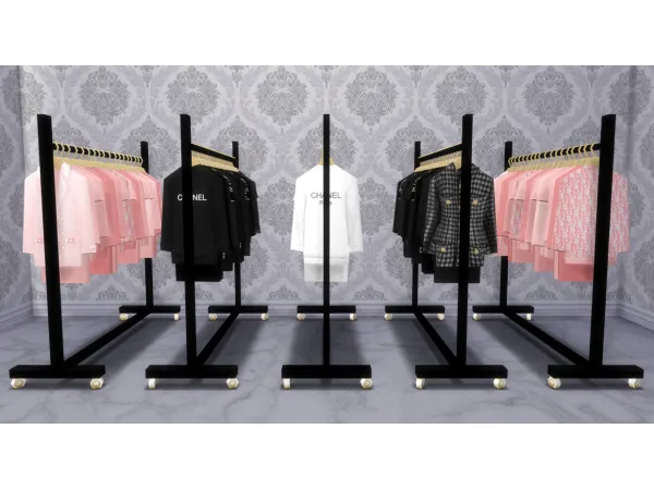 Mix DESIGNER FASHION RACK VOL2 by Platinumluxesims - The Sims 4 Custom Content