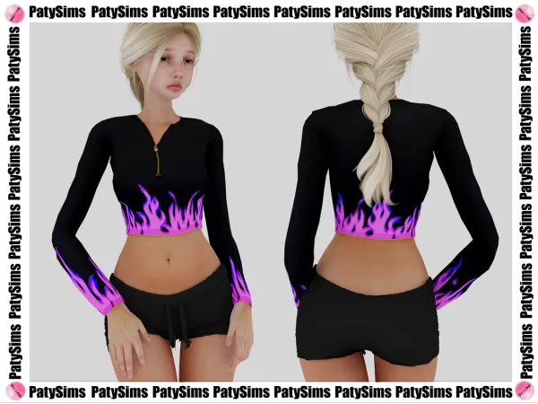 Alpha Fire print jacket PATYSIMS - The Sims 4 Custom Content