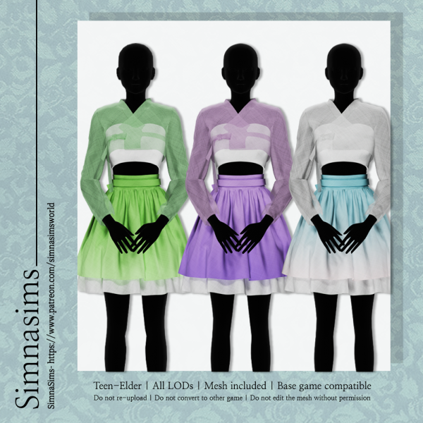 Alpha Ditto Hanbok Dress by simsfinds - The Sims 4 Custom Content