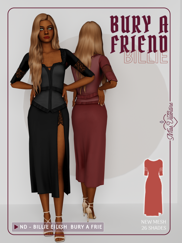 Alpha Billie Dress by simsfinds - The Sims 4 Custom Content