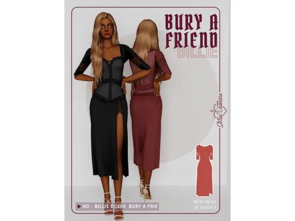 Alpha Billie Dress by Valentina - The Sims 4 Custom Content