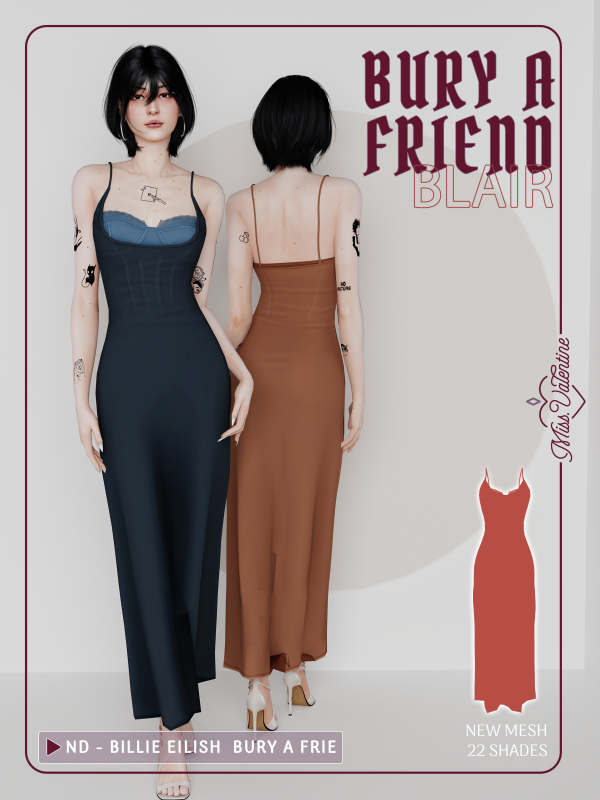 Alpha Blair Dress by simsfinds - The Sims 4 Custom Content