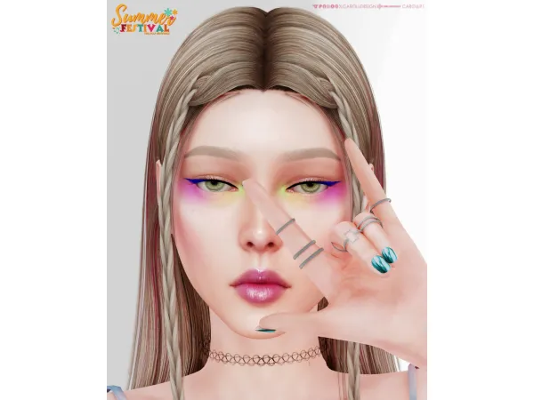 Alpha 41781441920527 Summer Festival female makeup set 41781441920527 - The Sims 4 Custom Content