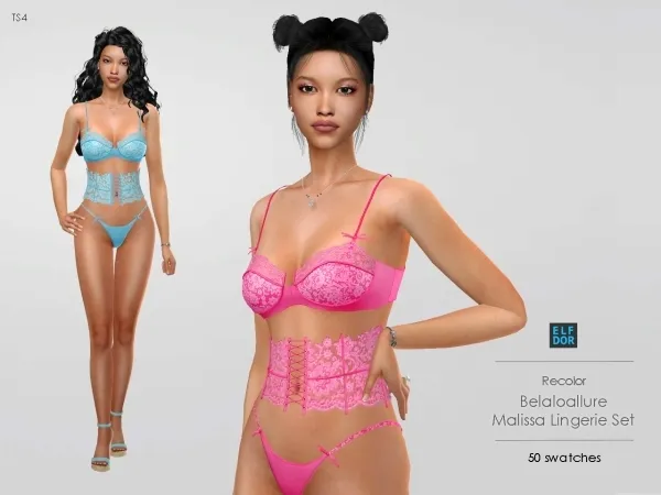Mix Belaloallure Malissa Lingerie Set RC - The Sims 4 Custom Content