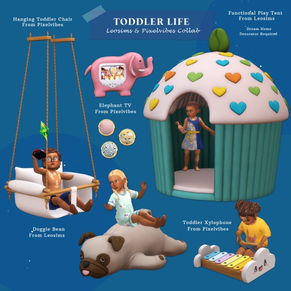 Mix Toddler Life Collab by leosims4cc - The Sims 4 Custom Content
