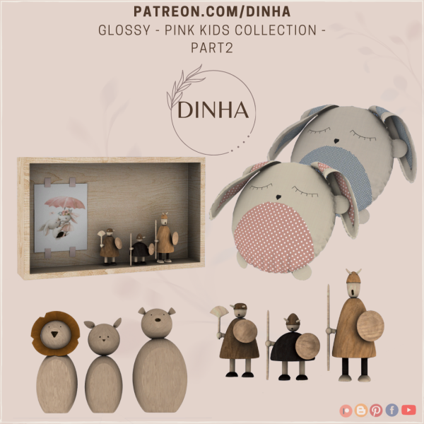 Alpha Glossy Pink Kids Collection Part2 by dinhagamer - The Sims 4 Custom Content