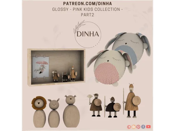 Alpha Glossy Pink Kids Collection Part2 - The Sims 4 Custom Content