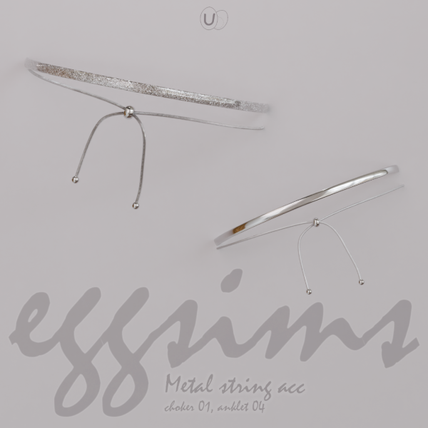 Alpha [ ] Metal string acc (choker 01 anklet 04) by simsfinds - The Sims 4 Custom Content