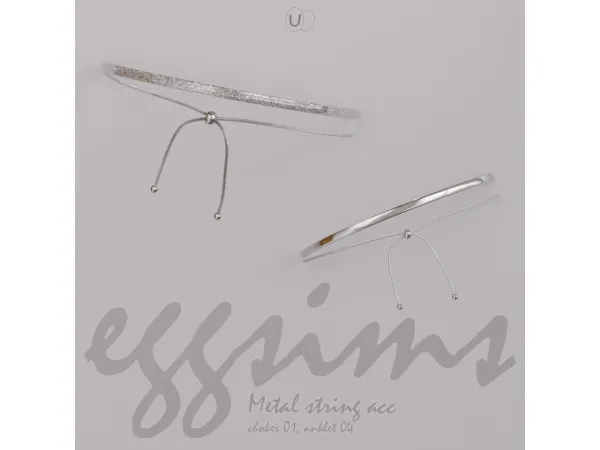 Alpha [ ] Metal string acc (choker 01 anklet 04) by eggsims - The Sims 4 Custom Content
