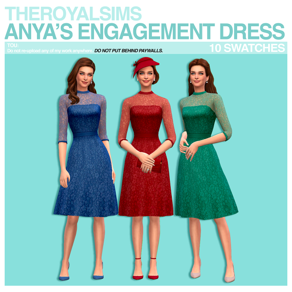 Maxis Match THEROYALSIMS ANYA'S ENGAGEMENT DRESS by simsfinds - The Sims 4 Custom Content