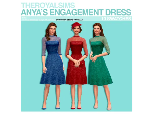 Maxis Match THEROYALSIMS ANYA'S ENGAGEMENT DRESS by theroyalsims - The Sims 4 Custom Content
