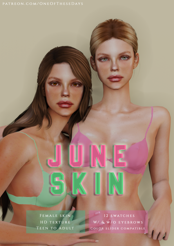 Alpha June SKIN LIPSTICK by oneofthesedays - The Sims 4 Custom Content