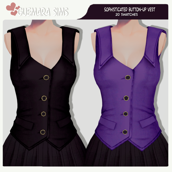 Alpha Sophisticated Button Up Vest (Public now) by simsfinds - The Sims 4 Custom Content