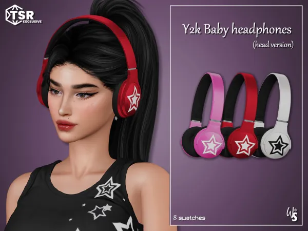 Alpha A cool Y2k Headphones for your girls - The Sims 4 Custom Content
