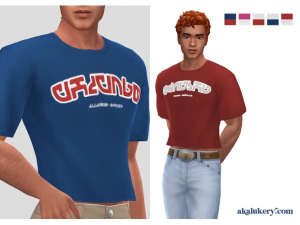 Maxis Match men's oversized t shirt by akalukery - The Sims 4 Custom Content