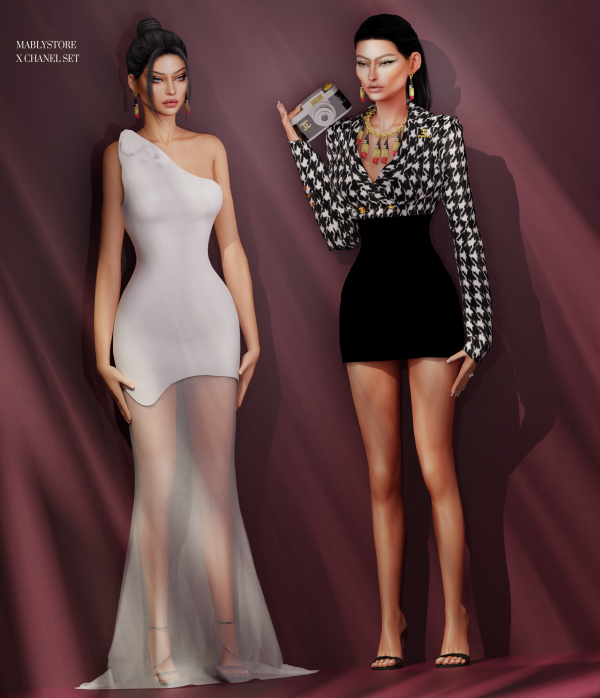 Alpha CHANEL X MABLY SET by simsfinds - The Sims 4 Custom Content