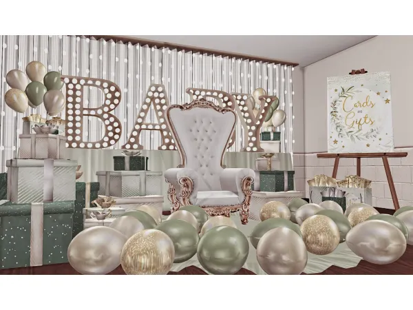 Alpha LLS Baby Shower (Decorated Room) by Khalil Abdur Rahim - The Sims 4 Custom Content