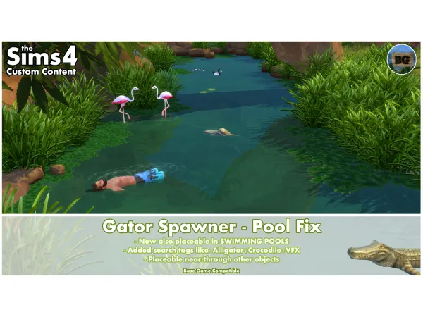 Maxis Match Gator Spawner Pool Fix - The Sims 4 Custom Content