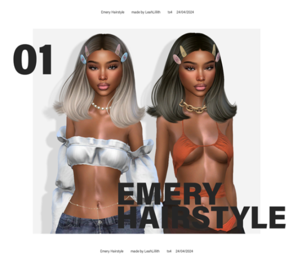 Alpha Emery Hairstyle by simsfinds - The Sims 4 Custom Content