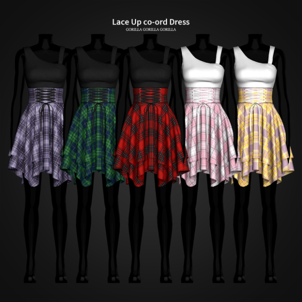 Alpha Lace Up co ord Dress by simsfinds - The Sims 4 Custom Content