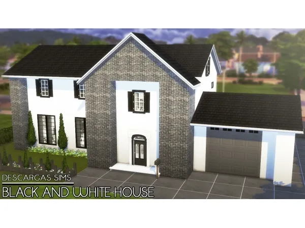 Alpha black and white house - The Sims 4 Custom Content