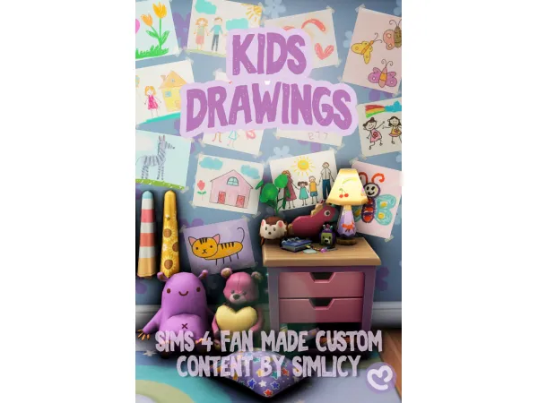 Maxis Match Kids Drawings Custom Content by SimLicy by simlicy - The Sims 4 Custom Content