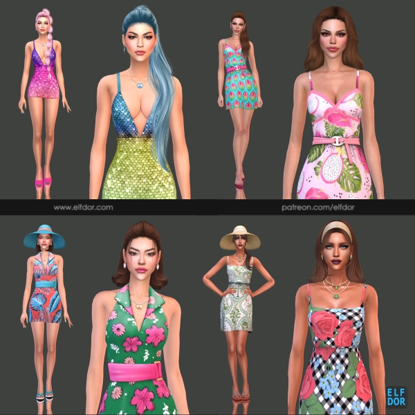 Maxis Match 2024 July 2 Summer Dresses by elfdor - The Sims 4 Custom Content