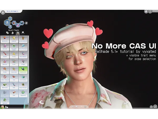 Mix [Reshade] Hide UI in CAS and More by vyxated - The Sims 4 Custom Content