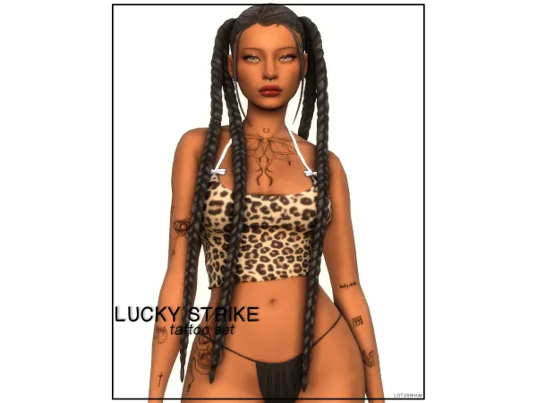 Mix lucky strike tattoo set by lotuswhim - The Sims 4 Custom Content