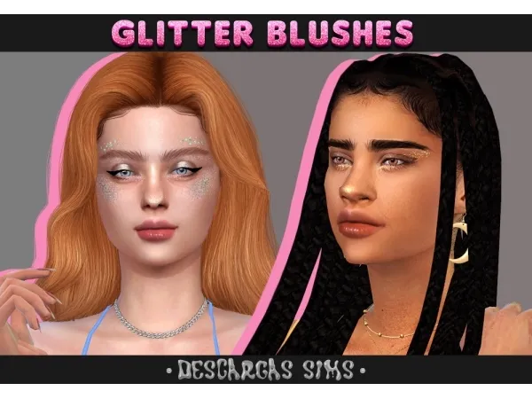 Alpha Glitter Blushes - The Sims 4 Custom Content