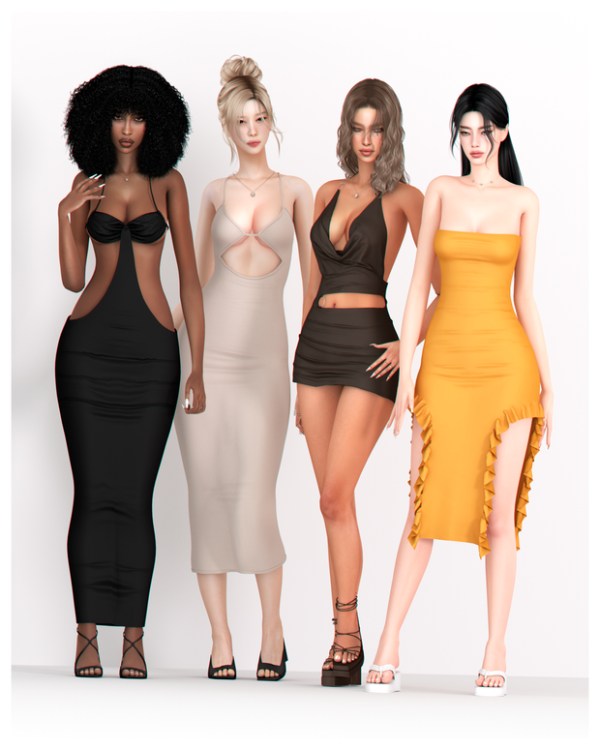 Alpha Beach Resort Dresses Collection by simsfinds - The Sims 4 Custom Content
