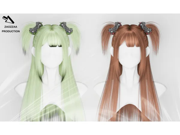 Alpha [ZAO]Seventy Eight Hair by ZAOZZAA - The Sims 4 Custom Content