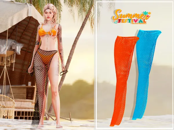 Alpha Bra Underwear Transparent Top and Skirt by simsfinds - The Sims 4 Custom Content