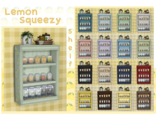 Alpha Lemon Squeezy Shelf by littlbowbub - The Sims 4 Custom Content