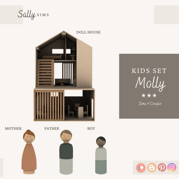 Alpha Kids Set MOLLY (Doll House) by sally4sims - The Sims 4 Custom Content