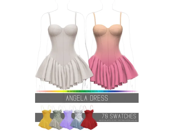 Alpha ANGELA DRESS by simpliciaty - The Sims 4 Custom Content