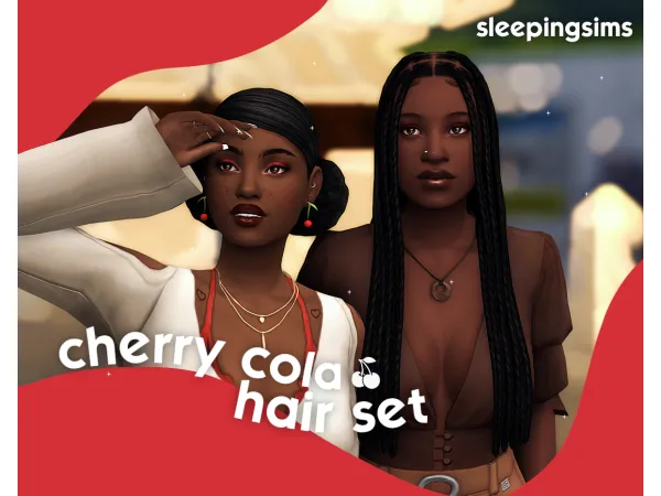 Maxis Match cherry cola hair set - The Sims 4 Custom Content