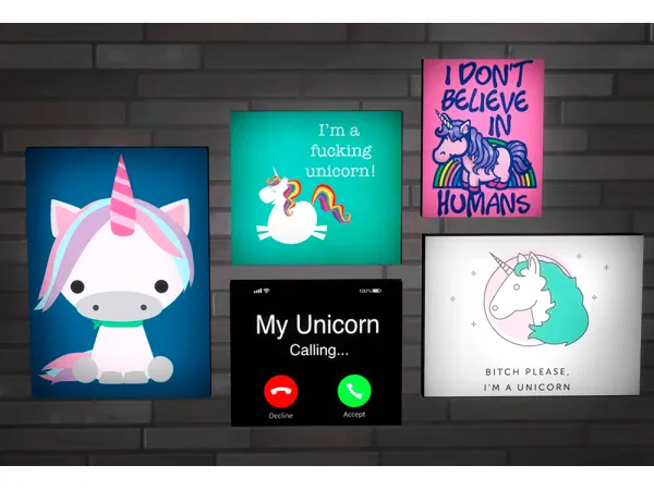 Mix Paintings Unicorn laboratory Jennisims by Jennifer - The Sims 4 Custom Content