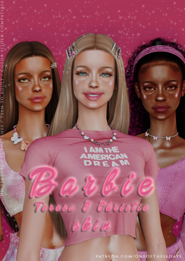 Alpha Barbie SKIN LIPSTICK TRAY FILES BFF by oneofthesedays - The Sims 4 Custom Content