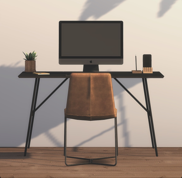 Alpha Bryndrup Desk and Bauhaus Desk Organizer by simsfinds - The Sims 4 Custom Content