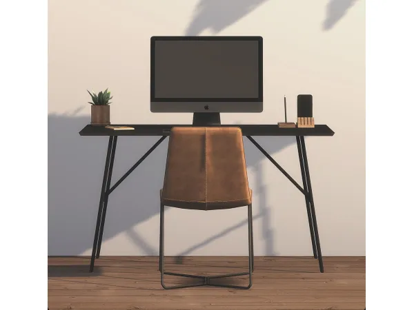 Alpha Bryndrup Desk and Bauhaus Desk Organizer - The Sims 4 Custom Content