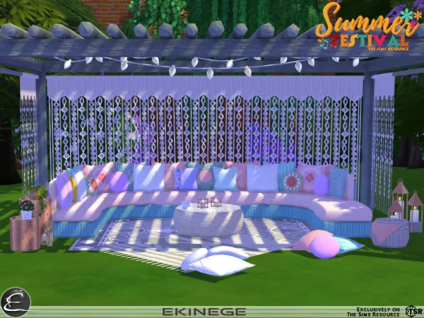 Alpha Summer Festival Outdoor Seating Set Part1 - The Sims 4 Custom Content