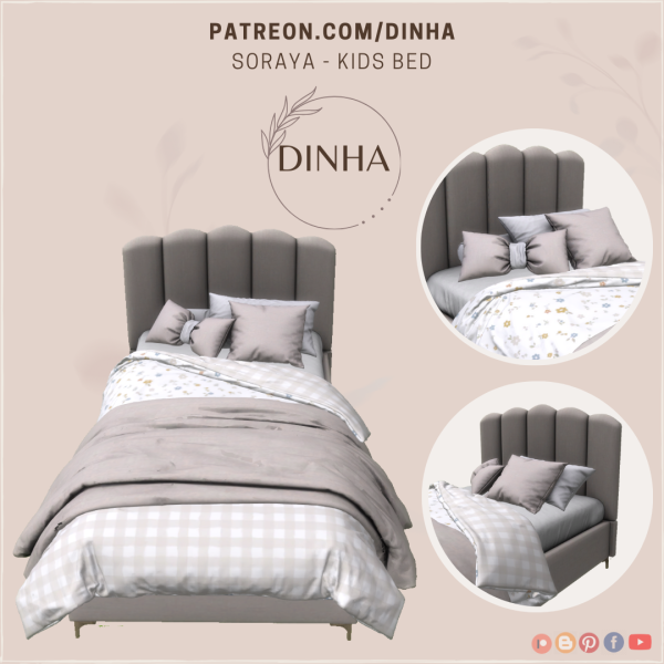Mix Soraya Kids Bed by dinhagamer - The Sims 4 Custom Content