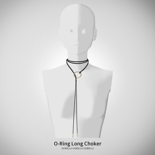 Alpha O Ring Long Choker by simsfinds - The Sims 4 Custom Content