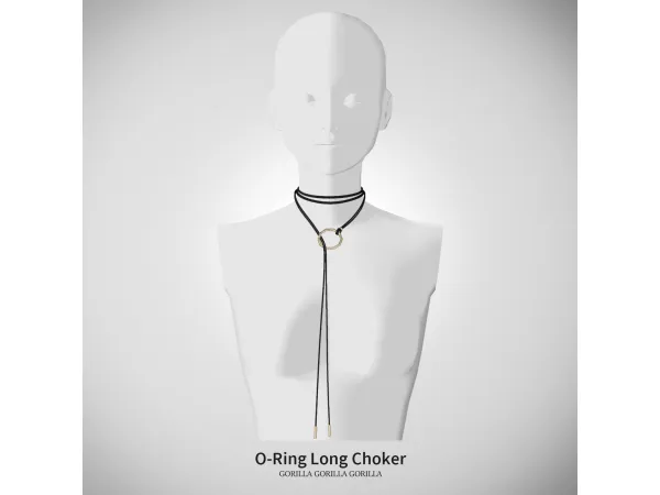 Alpha O Ring Long Choker by gorillax3 - The Sims 4 Custom Content