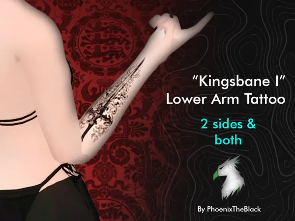 Mix Kingsbane I Lower Arm Tattoo by PhoenixTheBlack - The Sims 4 Custom Content